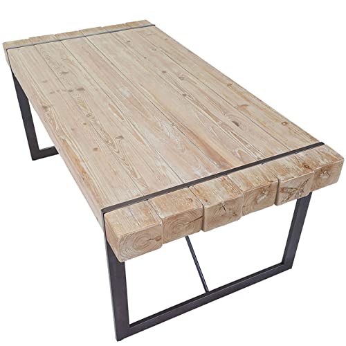 Mendler Esszimmertisch HWC-A15, Esstisch Tisch, Tanne Holz rustikal massiv MVG-Zertifiziert - naturfarben 80x180x90cm