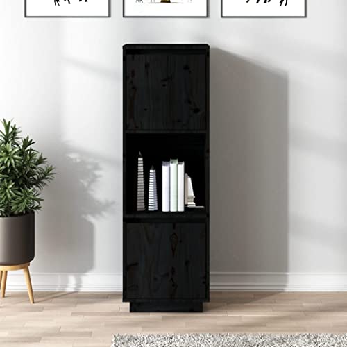 WDGJJFECNMUEHI kommode weiß,kommode mit schubladen,kommode Flur,Highboard Schwarz 38x35x117 cm Massivholz Kieferschrank schubladen,Sideboard Flur,Schrank Flur,