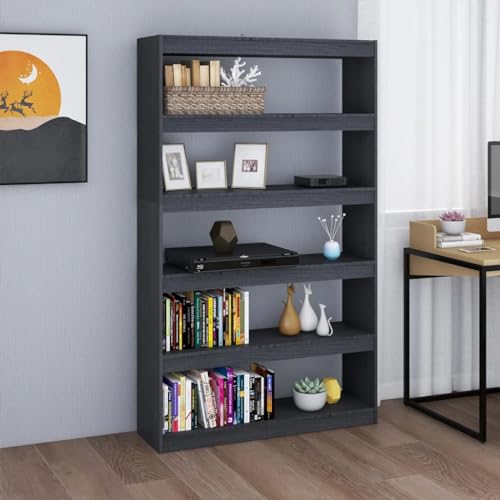 UTSRABFA Bücherregal Kellerregal Treppenregal Abstellraum Regal Bücherregal/Raumteiler Grau 100x30x167,5 cm Massivholz Kiefer Geeignet für Arbeitszimmer, Sammlungsraum, Schlafzimmer, Badezimmer