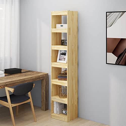 ARKEM Bücherregal/Raumteiler 40x30x199 cm Raumteiler Regal Bookcase Raumtrenner Regal Storage Shelves BüCherregal Massivholz Kiefer