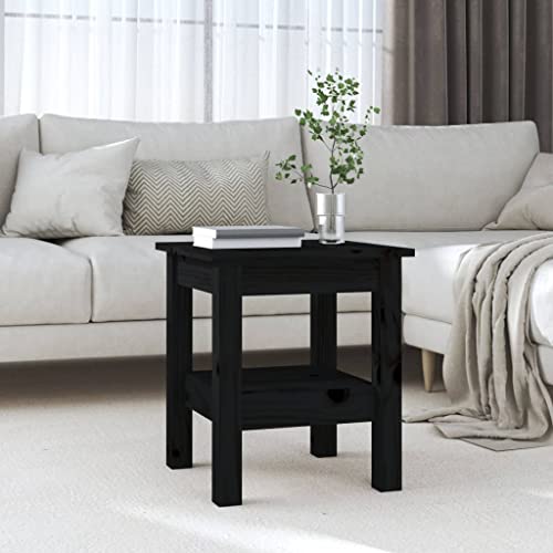 WEMYUFURN Couchtisch Schwarz 35x35x40 cm Massivholz Kiefer, Couchtisch, Wohnzimmertisch, Beistelltisch - für Wohnzimmer und Büro - Mittelpunkt für Ihr Zuhause