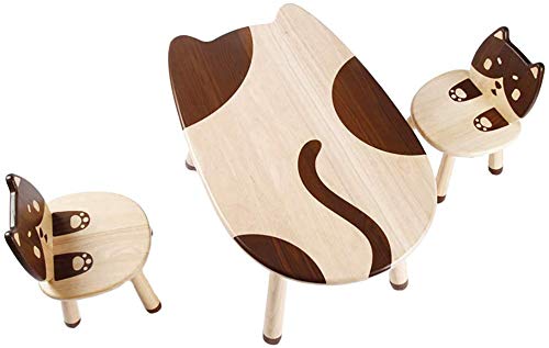 Massivholz Kinderarbeitstisch und Stuhl Hocker Set Starke Kindermöbel Set Esstisch / 1 Table 2 Chairs