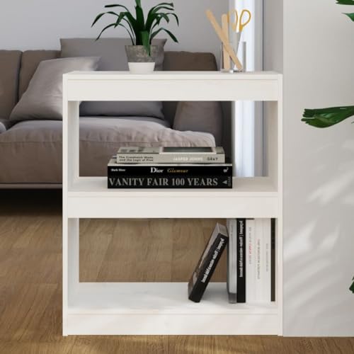 UTSRABFA Bookshelf Sideboard Würfelregal Industrial Regal Aktenregal Bücherregal/Raumteiler Weiß 60x30x71,5 cm Massivholz Kiefer Geeignet für Arbeitszimmer, Sammlungsraum, Schlafzimmer, Badezimmer