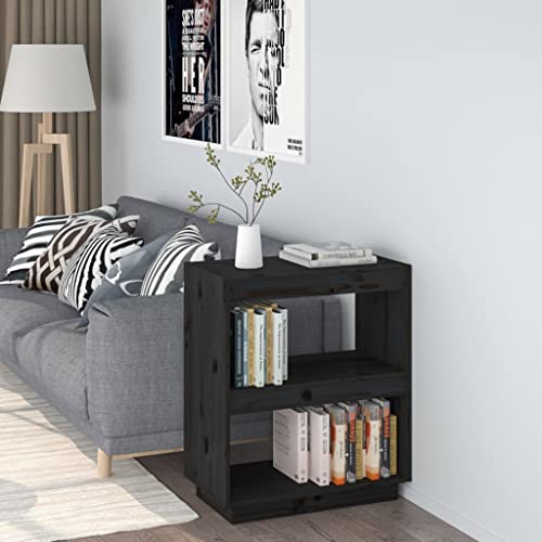 UTSRABFA Bücherregal Kellerregal Treppenregal Abstellraum Regal Bücherregal Schwarz 60x35x71 cm Massivholz Kiefer Geeignet für Arbeitszimmer, Sammlungsraum, Schlafzimmer, Badezimmer