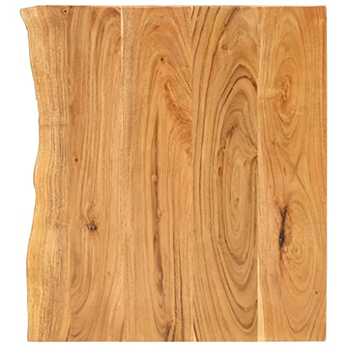 vidaXL Akazienholz Massiv Waschtischplatte Badezimmer Waschtisch Waschtischkonsole Platte Holzplatte für Aufsatzbecken Badmöbel Baumkante 80x52x3,8cm