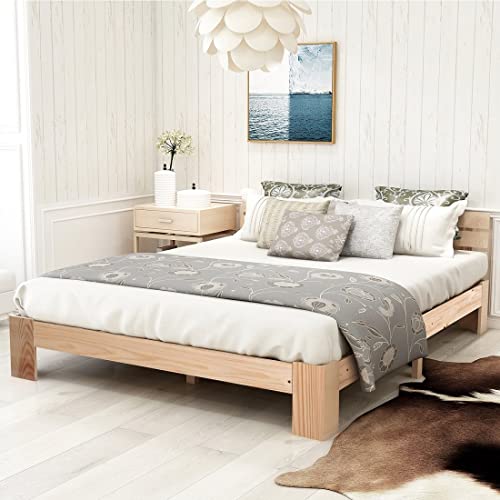 Auto parts Holzbett Einzelbett Doppelbett aus Bettgestell mit Lattenrost Holzbett mit Kopfteil Massivholz Kinderbett Jugendbett Kiefer massiv,D