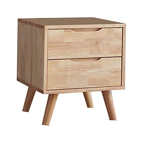 mlz Nachttisch Voll Massivholz Einfach Modern Block Log Schlafzimmer Mini-Schrank Nachttisch Schrank,Yellow-45 * 40 * 50cm