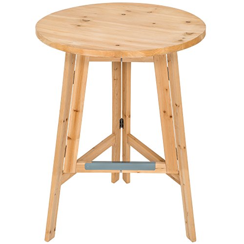 TecTake 403249 Holz Stehtisch, klappbarer Bistrotisch, Stabiler Klapptisch, runder Holzstehtisch, Partytisch, massiv, Höhe ca. 110 cm, Ø 79 cm