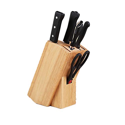 Block-Sätze Multifunktionale Massivholz-Messerhalter aus Holz Küchenmesser Aufbewahrungsbox für Küche (Color : Wood, Size : Free Size)