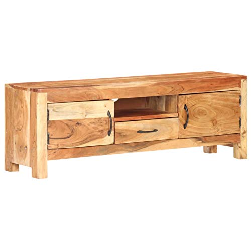 Festnjght TV Schrank Holz Fernsehschrank Holz,TV-Möbel TV-Lowboard TV-Vitrine TV-Bänke Seitenschrank Wohnzimmerschränke 116x30x40cm Massivholz Akazie