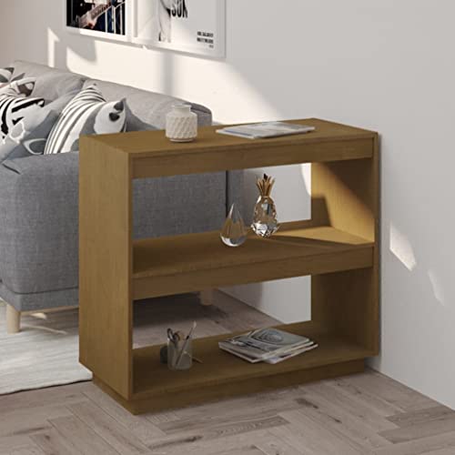 UTSRABFA Bücherregal Kellerregal Treppenregal Abstellraum Regal Bücherregal Honigbraun 80x35x71 cm Massivholz Kiefer Geeignet für Sammlungsraum, Büro, Wohnzimmer, Küche