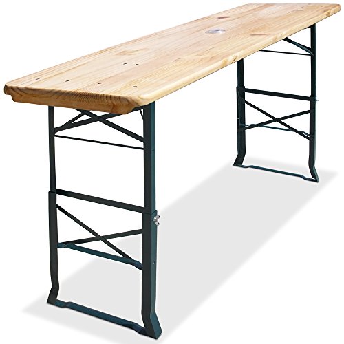 Deuba Bierzelttisch Stehtisch 170cm Höhenverstellbar Sonnenschirmhalter Klappbar Hoch Partytisch Biertisch Tisch Holz