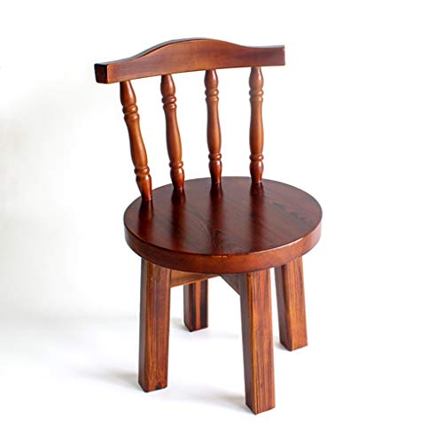 LiPengTaoShop Kind-Stuhl Kindermöbel Massivholz-Kid Stühle for Spielzimmer Wohnzimmer Swivel Kinderstuhl (Color : Brown, Size : 34 * 34 * 58cm)