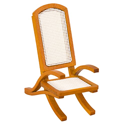KONTONTY Massivholz-Rattan-Stuhl Mini-Puppenhaus Mini-Möbel Retro-Möbel Holz Einzelne Mehrere Schubladen Vintage-Mini-Schließfäc her Mini-Stuhl Retro-Stuhl