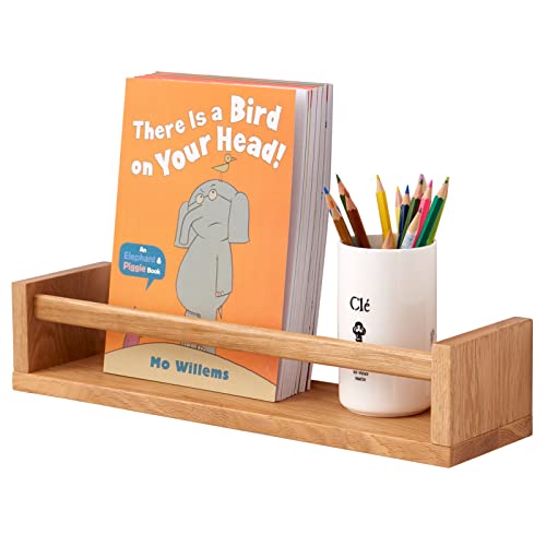 TREOAKWIS Kinderzimmer Wandregale, 40 cm Eiche Schweberegal Wandregal Schwimmende MassivHolz Bücherregal für Zeitschrift Kinderzimmer Wohnzimmer Bad Schlafzimmer Dekor Küche Gewürzregal