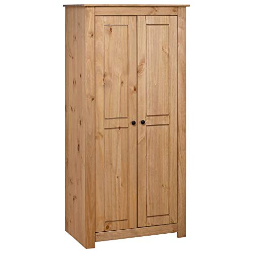 Susany Mehrzweckschrank Kleiderschrank Büroschrank Mit 2 Fächern und Einer Kleiderstange,Kleiderstan ge Aktenschrank 80 x 50 x 171,5 cm (B x T x H) für Wohnzimmer,Schlafzimmer,K iefer-Massivholz