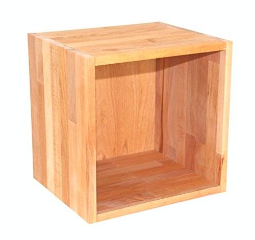 Regalwürfel Flexicube, Grundmodul Buche geölt, Regalwürfel aus, erweiterbar zum, Raumteiler, Bücherregal, echtes Holz