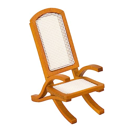 NUSITOU Massivholz-Rattan-Stuhl Mini-Stuhl Retro-Möbel Mini-Schränke Holz Individuelle Hängeaufbewahrung Vintage-Stuhl Mini-Puppenhaus Mini-Möbel