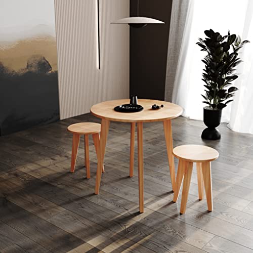 Krok Wood Esstisch runder Tisch Dresden aus Massivholz in Buche 75x75x76 cm