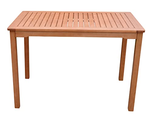 Spetebo Gartentisch Pittsburgh aus Eukalyptus Holz - 110 x 70 cm - Outdoor Esstisch aus FSC Massivholz geölt - Garten Tisch für Balkon Terrasse Wintergarten witterungsbeständig für Außen