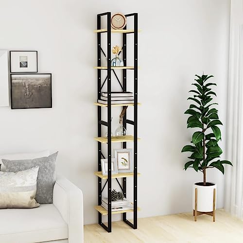 QZZCED Dekoratives Regal Wohnzimmerregal Bücherschrank Büro-Bücherregal Standregal Hoch 40x30x210 cm Massivholz Kiefer für Wohnzimmer, Schlafzimmer, Büro