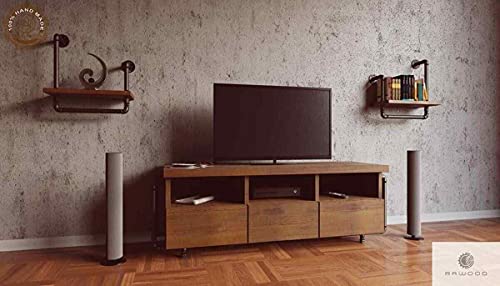 Yiibcio TV-Ständer Schrank Unterhaltungszentrum Fernsehschrank Holz Rustikale TV Schrank Massivholz Fernsehtisch Holz Fernsehschrank Lowboard Konsolenschrank für Wohnzimmer Schlafzimmer