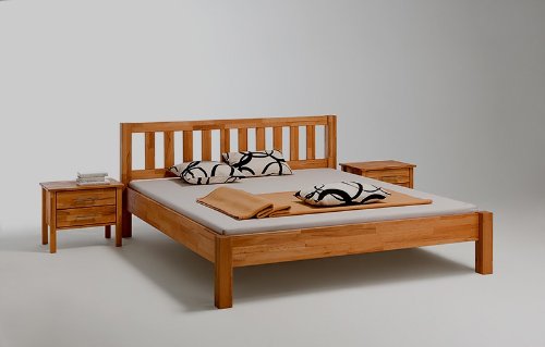 ambiato Bettgestell 100x200 Massivholz Kernbuche geölt Seniorenbett Komfortbett