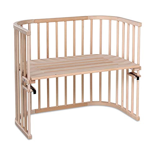 babybay Maxi extra großes Beistellbett aus massivem Buchenholz / Kinderbett Höhe stufenlos verstellbar & umweltfreundlich / mitwachsendes Babybett (natur unbehandelt)