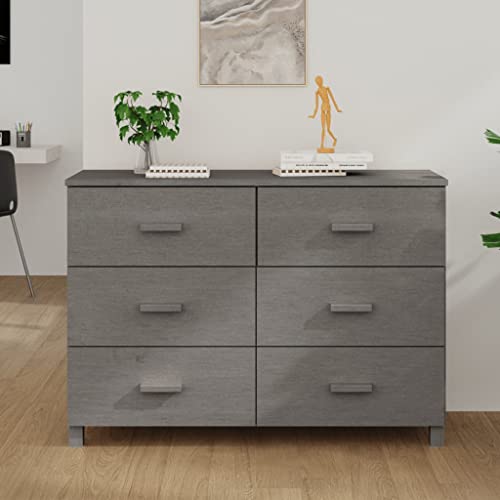 ZQQLVOO Sideboard Hellgrau 113x40x80 cm Massivholz Kiefer, Chest of Drawers, Kommode, Flurschrank, Komodenschrank, Wäscheschrank für Ihr Schlafzimmer