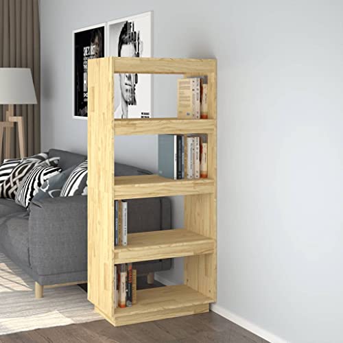 Aufbewahrungregal Standregal CD DVD Regal, Bücherregal/Raumteiler 60x35x135 cm Massivholz Kiefer Bücherregal Raumteiler Aktenregal für Wohnzimmer, Schlafzimmer, Büro