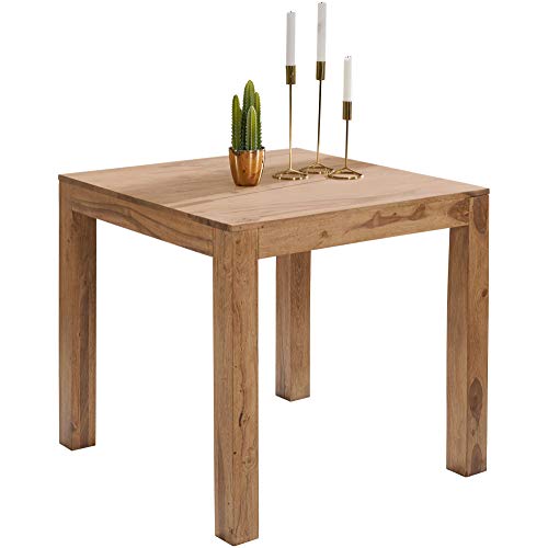 FineBuy Esstisch Massivholz Akazie 80 x 80 x 76 cm Esszimmer-Tisch Design Küchentisch modern Landhaus-Stil Holztisch quadratisch dunkel-braun Natur-Produkt Massivholzmöbel Echt-Holz