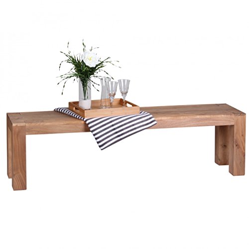 KADIMA DESIGN Akazie Massivholz Esszimmer Sitzbank Wood Bank 160 x 35 cm Esszimmerbank