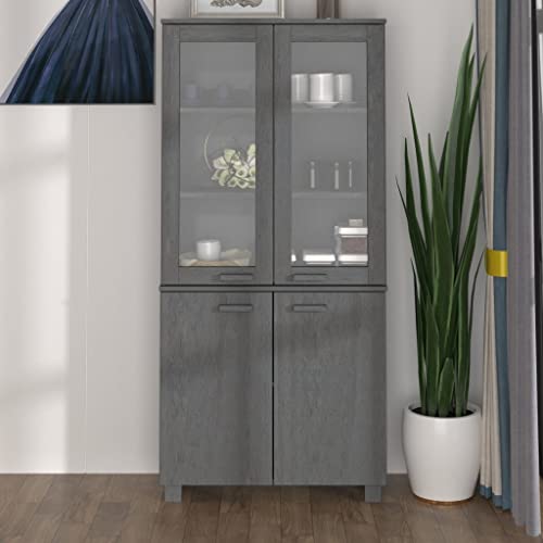 WDGJJFECNMUEHI kommode weiß,kommode mit schubladen,kommode Flur,Highboard HAMAR Massivholz Kiefer Dunkelgrauschrank schubladen,Sideboard Flur,Schrank Flur,