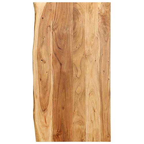 Susany Waschtischplatte Badezimmer Waschtisch Waschtischkonsole Platte Holzplatte für Aufsatzbecken Badmöbel Baumkante Massivholz Akazie 100 x 55 x 2,5 cm