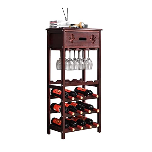 BJQZX Weinregal Paulownia Wine Rack-Dekoration, kreativer Weinhalter, Massivholz-Display-Rack, Weinflasche Racks for Wohnzimmer Für Küchenarbeitsplatte Pantry Kühlschrank Barkell (Color : A)