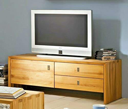 ALIDAM Tv Schrank Fernsehschrank Holz Massivholz TV-Lowboard Kernbuche massiv geölt TV-Bank fernseh-Schrank kommode Fernsehtisch