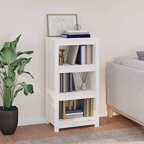 DCRAF Möbelset Bücherschrank weiß 50x35x97 cm Massivholz Kiefer