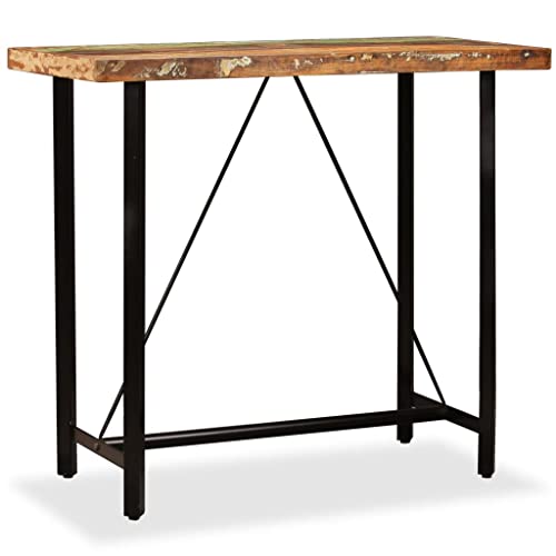 vidaXL Bartisch Bartresen Theke Stehtisch Tresentisch Küchentisch Bistrotisch Loungetisch Esstisch Tisch Recyceltes Massivholz 120x60x107cm