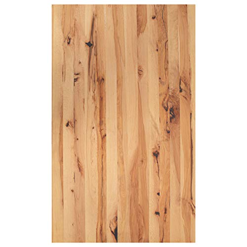 Staboos Esszimmertisch Tischplatte Massivholz - hochwertiger Holz Platte für Holztisch Buche wild 120x80x4 cm Büro Tisch - Handarbeit Holz Tisch mit Bioöl poliert