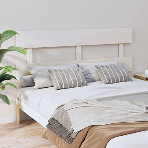 DCRAF Home Möbel Bett Kopfteil Weiß 164x3x81 cm Größe Massivholz Kiefer