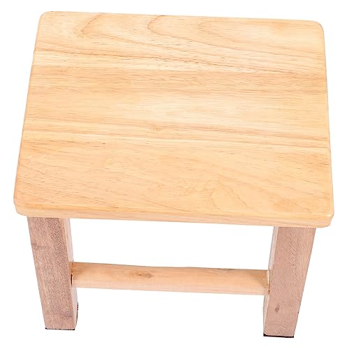 IMIKEYA quadratischer Hocker Kinder trainingshocker Kleinkindhocker Wikingerhocker Holz Kinderhocker Holzstuhl Holzhocker Massivholz Bank Kleiner Hocker aus Holz Tritthocker Schemel Gummi