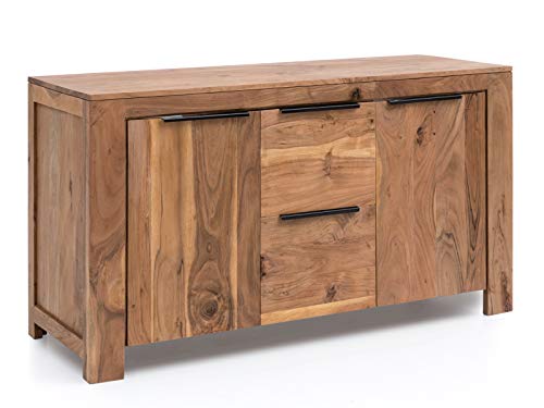 Woodkings® Waschtisch Auckland Holz Akazie massiv Waschtischunterschrank für Doppelwaschtisch Badmöbel Badezimmer Unterschrank Badschrank Massivholz
