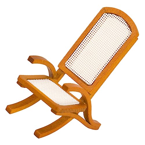 MUSISALY Massivholz-Rattan-Stuhl Mini-Puppenhaus Retro-Möbel Mini-Möbel Anhänger Individuelles Holzsofa Mini-Schließfächer Retro-Stuhl Mini-Stuhl