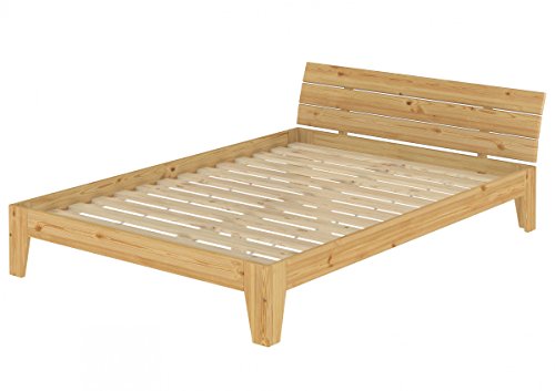 Doppelbett Massivholz Kieferbettgestell Natur Futonbett 160x200 Ehebett Rollrost 60.62-16