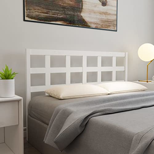 DCRAF Home Möbel Bett Kopfteil Weiß 145,5x4x100cm Größe Massivholz Kiefer