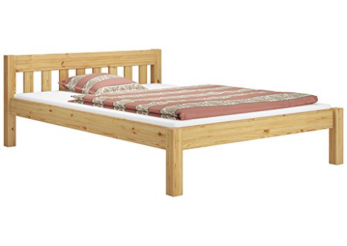 Erst-Holz® Futonbett Doppelbett 140x200 Bettgestell Kiefer Natur Massivholz Rollrost Matratze 60.38-14 M