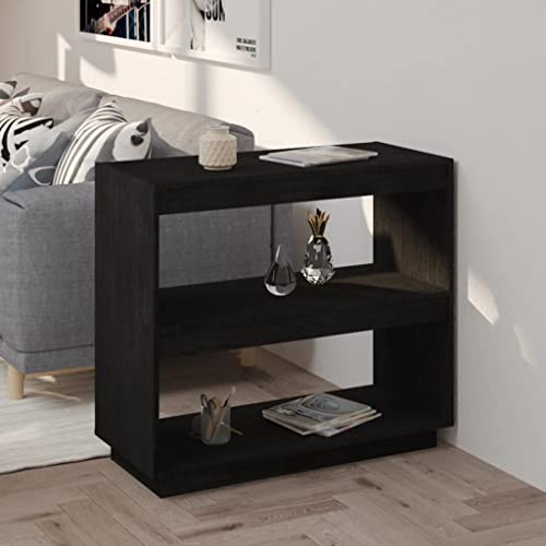 UTSRABFA Bücherregal Kellerregal Treppenregal Abstellraum Regal Bücherregal Schwarz 80x35x71 cm Massivholz Kiefer Geeignet für Arbeitszimmer, Sammlungsraum, Schlafzimmer, Badezimmer