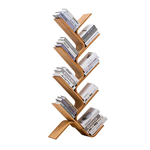 GWXJZ CD Regal CD-Aufbewahrungsregal Bücherregal Baumförmiges Massivholz, 5/6/7/8 Layer CD Book Storage Rack, Multifunktionales bodenstehendes Zeitungsständer, Bücherregal Organizer Holder