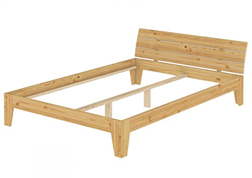 Erst-Holz Doppelbett Bettgestell Massivholz Futonbett Überlänge 160x220 ohne Rollrost 60.62-16-220 oR