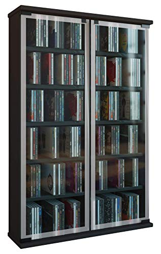 VCM Regal DVD CD Rack Medienregal Medienschrank Aufbewahrung Holzregal Standregal Schrank Möbel Schwarz  Galerie 